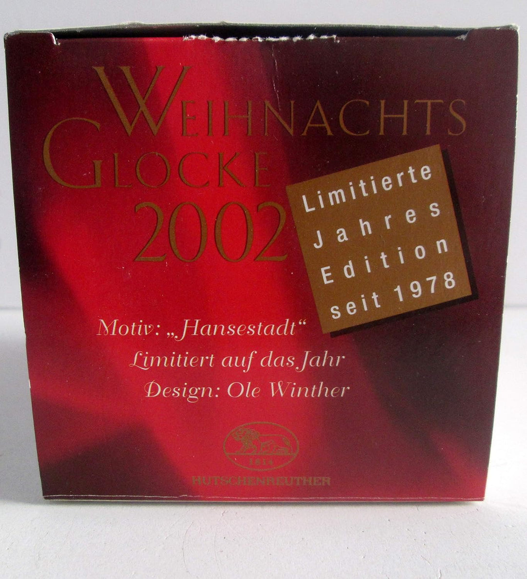 Hutschenreuther Weihnachtsglocke 2002, Porzellanglocke, Weihnachten, Baumanhänger, Baumschmuck, Anhä