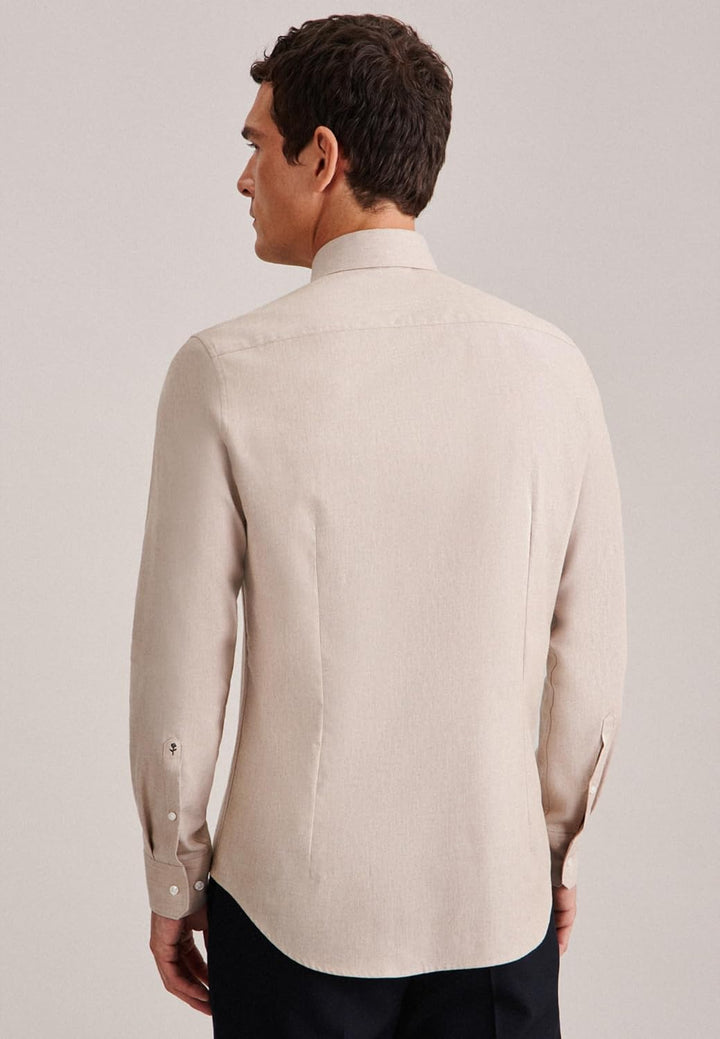 Seidensticker Herren Regular Fit Langarm Hemd 42 Beige, 42 Beige