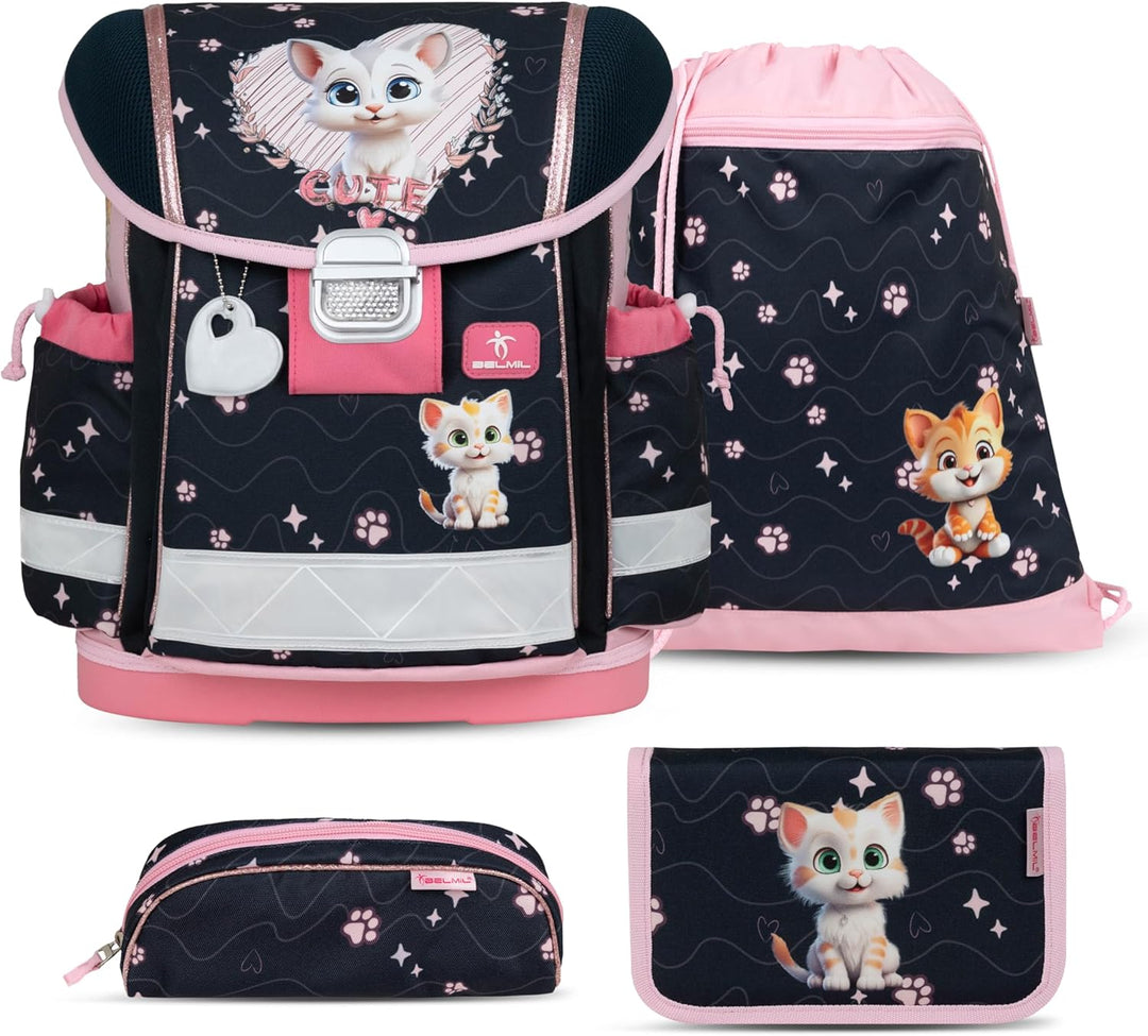 Belmil Classy Schulranzen Set 4 - teilig (403-13/AG/S) Cute Kitten 2