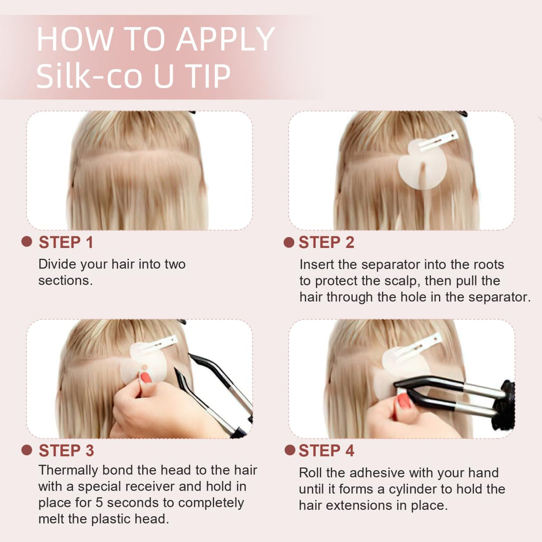 Silk-co Haarteile Echthaar Bonding Extensions Echthaar 1g Keratin U Tip Haarverlängerung Glatt Weich