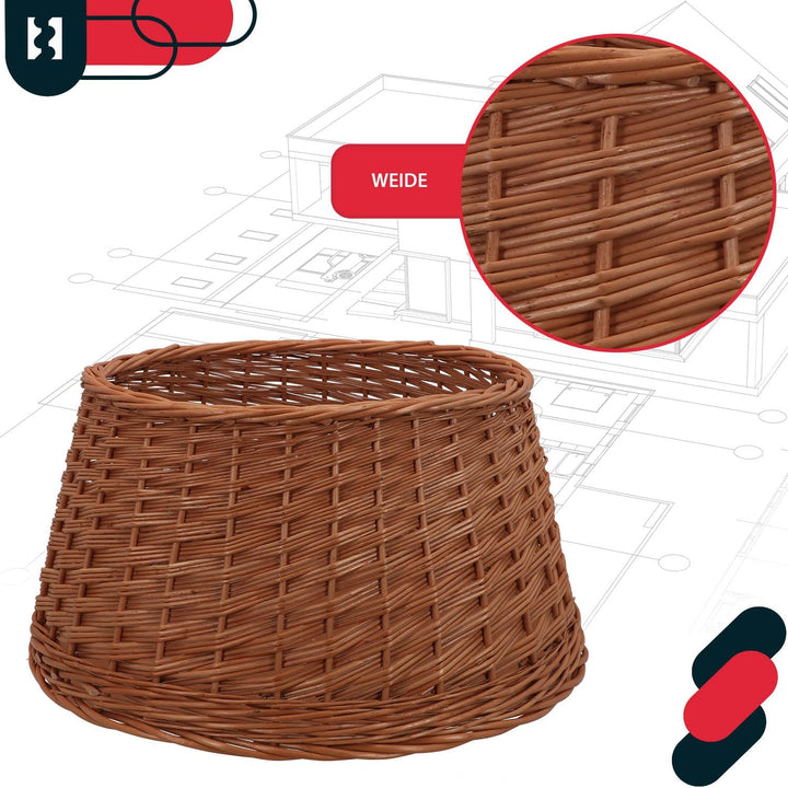 KOTARBAU® Weihnachtsbaum Rock aus Weide Ø 50 cm, Naturfarbe Christbaumständer aus Rattan Natur, Weih