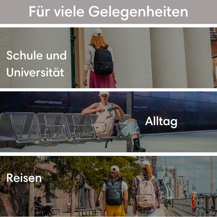 LARKSON Schulrucksack Mädchen & Jungen Teenager - No 3 - Rucksack Damen & Herren für Schule - 16" La