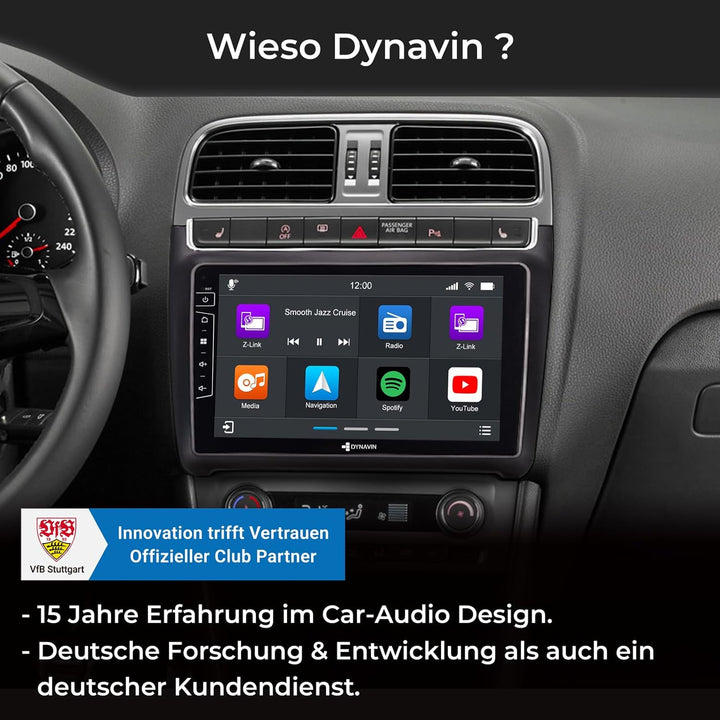 DYNAVIN Android Autoradio Navi für VW Polo 2014-2017, mit 4 * 100W DSP Verstärker | DAB+ Radio; Komp