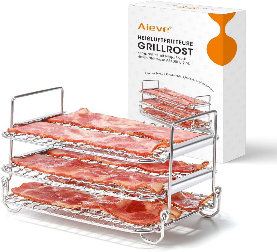 AIEVE Heissluftfritteuse Grillrost kompatibel mit Ninja Foodi Heissluftfritteuse AF400EU 9,5L Multif
