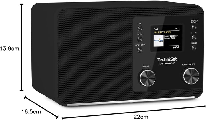 TechniSat DIGITRADIO 307 - DAB Radio (DAB+, UKW, Aux-Eingang, Kopfhöreranschluss, Favoritenspeicher,