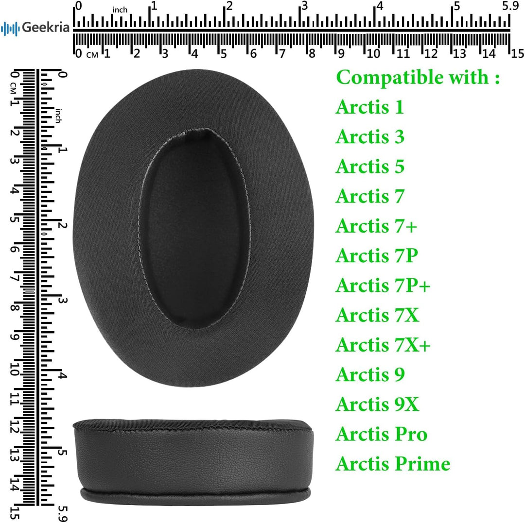 Geekria Sport Cooling Gel-Infused Cloth Ersatz-Ohrpolster für Kopfhörer SteelSeries Arctis 3 Arctis
