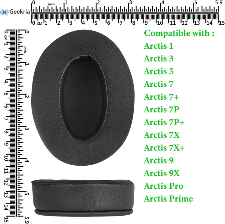 Geekria Sport Cooling Gel-Infused Cloth Ersatz-Ohrpolster für Kopfhörer SteelSeries Arctis 3 Arctis