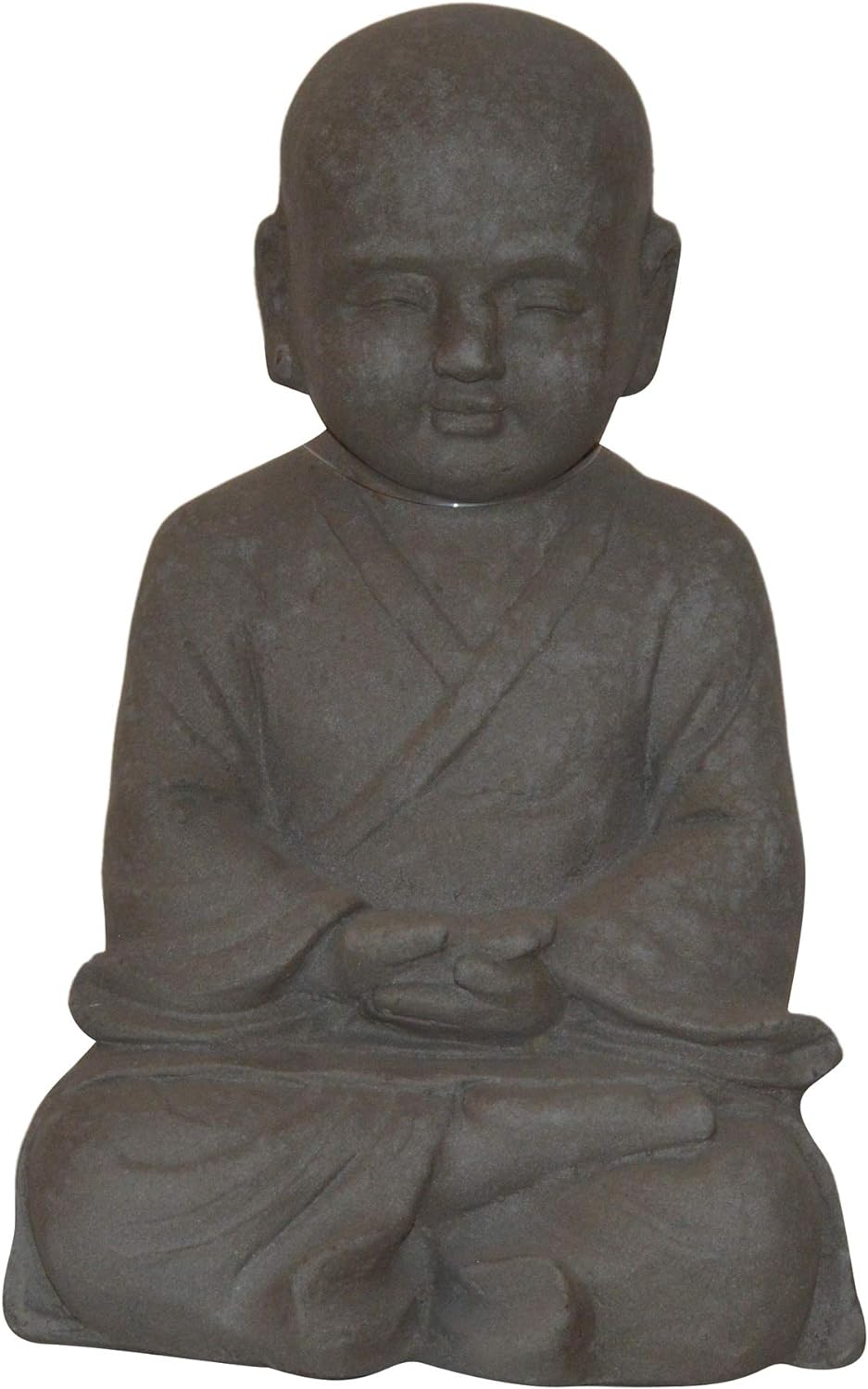 Figur Shaolin Mönch Meditationsgeste - für Haus und Garten - Höhe 42 cm - grau