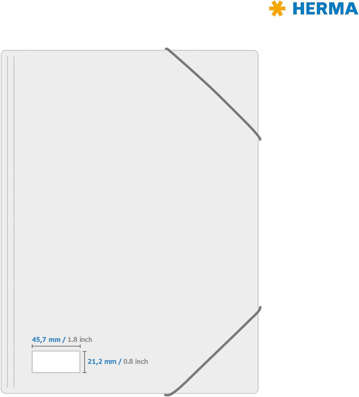 HERMA 4547 Farbige Etiketten blau, 100 Blatt, 45,7 x 21,2 mm, 48 Stück pro A4 Bogen, 4800 Aufkleber,