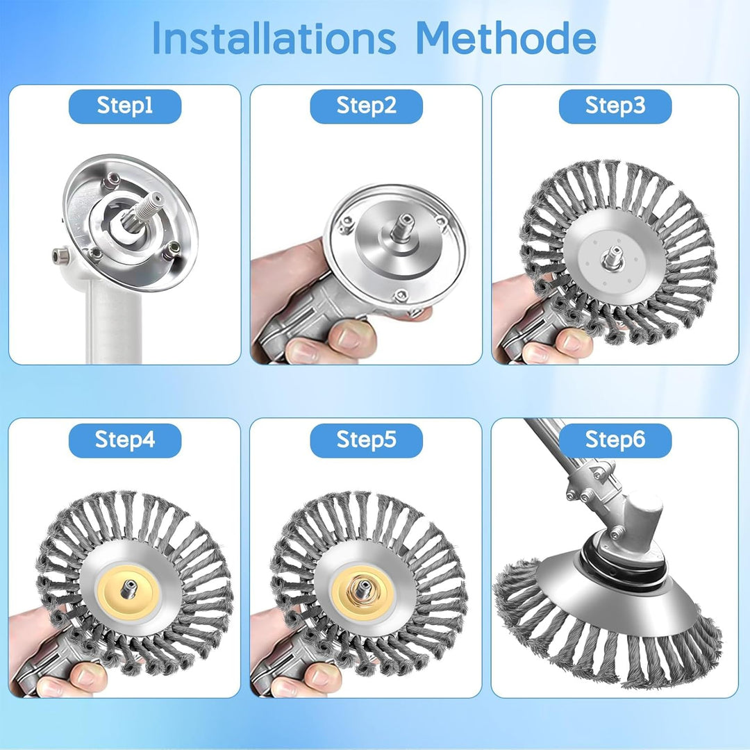 Lvelfe Professional Unkrautbürste, Unkrautbürste Freischneider mit 25.4 mm Durchmesser, Hochwertige