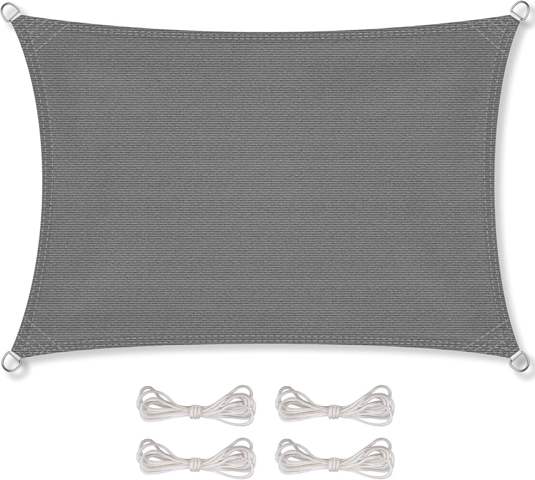 CelinaSun Sonnensegel inkl Befestigungsseile Premium HDPE wetterbeständig atmungsaktiv Rechteck 4 x