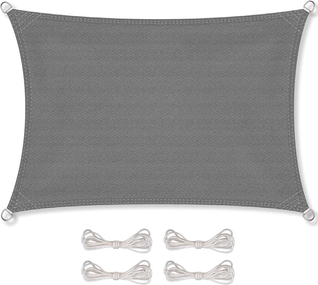 CelinaSun Sonnensegel inkl Befestigungsseile Premium HDPE wetterbeständig atmungsaktiv Rechteck 3 x