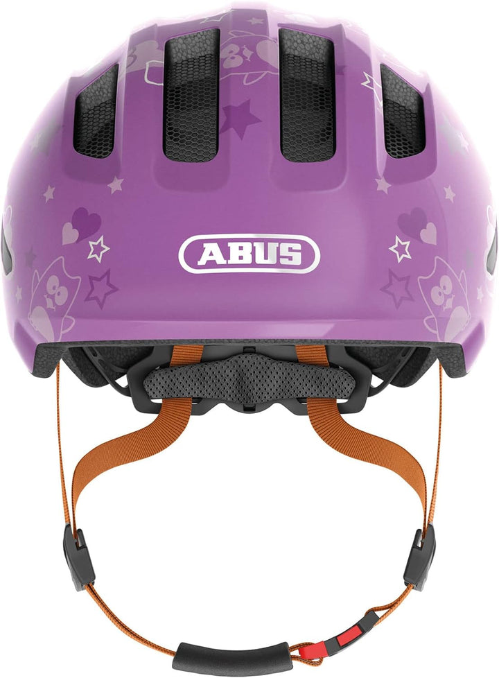 ABUS Kinderhelm Smiley 3.0 - Fahrradhelm mit tiefer Passform, kindergerechten Designs & Platz für ei