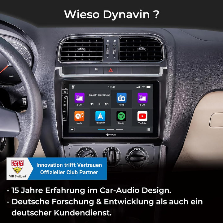 DYNAVIN Android Autoradio Navi für VW Polo 2009-2014, 9 Zoll OEM Radio mit Wireless Carplay und Andr
