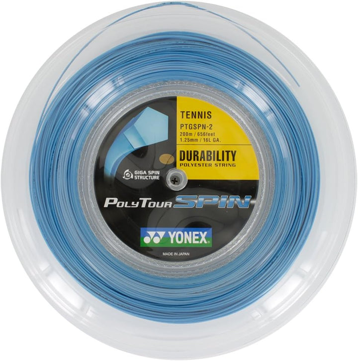 Yonex Saitenset Poly Tour Spin 200 m Blau, 200 m Blau