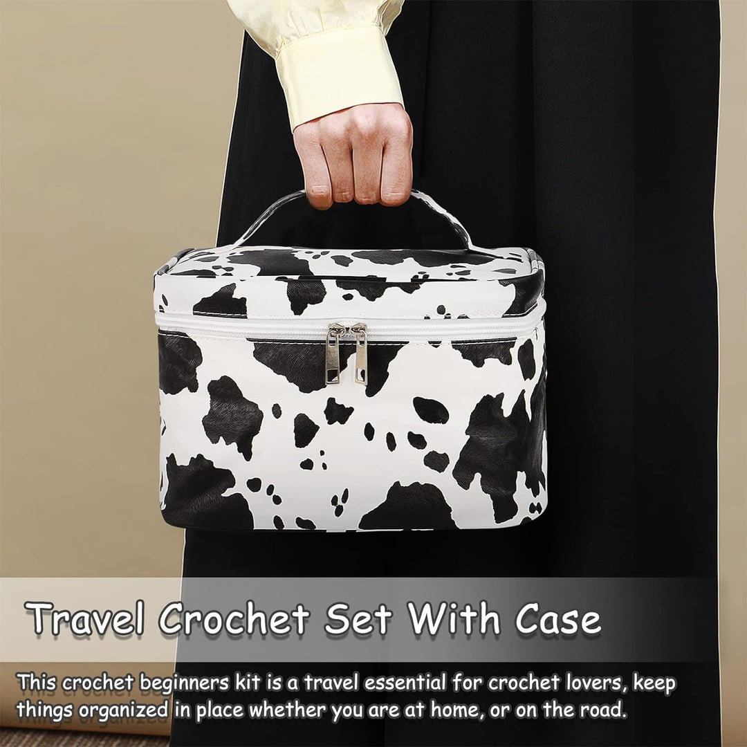 Coopay 61 Stück Häkelnadel Set für Anfänger, Hängend Häkelset mit Wolle, Tasche, Häkelzubehör, Ergon