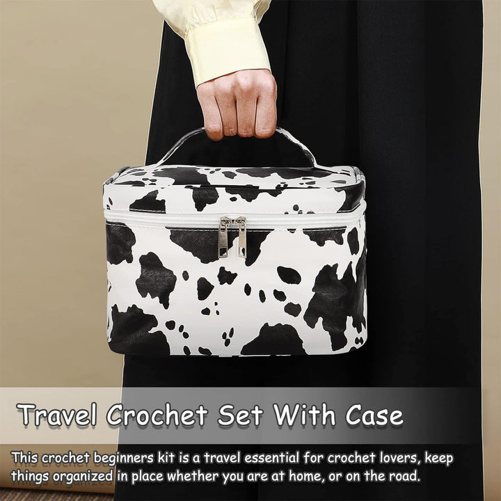 Coopay 61 Stück Häkelnadel Set für Anfänger, Hängend Häkelset mit Wolle, Tasche, Häkelzubehör, Ergon