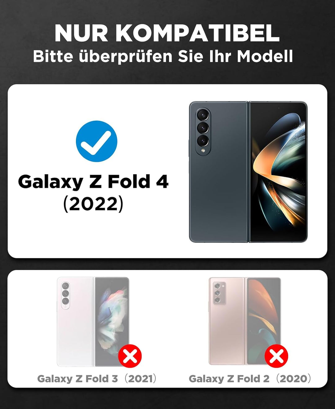 Beeasy für Samsung Galaxy Z Fold 4 Hülle, 360 Grad Outdoor Stossfeste Schutzhülle mit S Pen Halter u