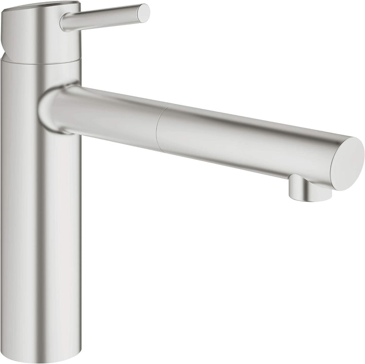 GROHE Concetto Küchenarmatur, mittelhoher Auslauf zum Herausziehen, Schwenkbereich 100°, SuperSteel
