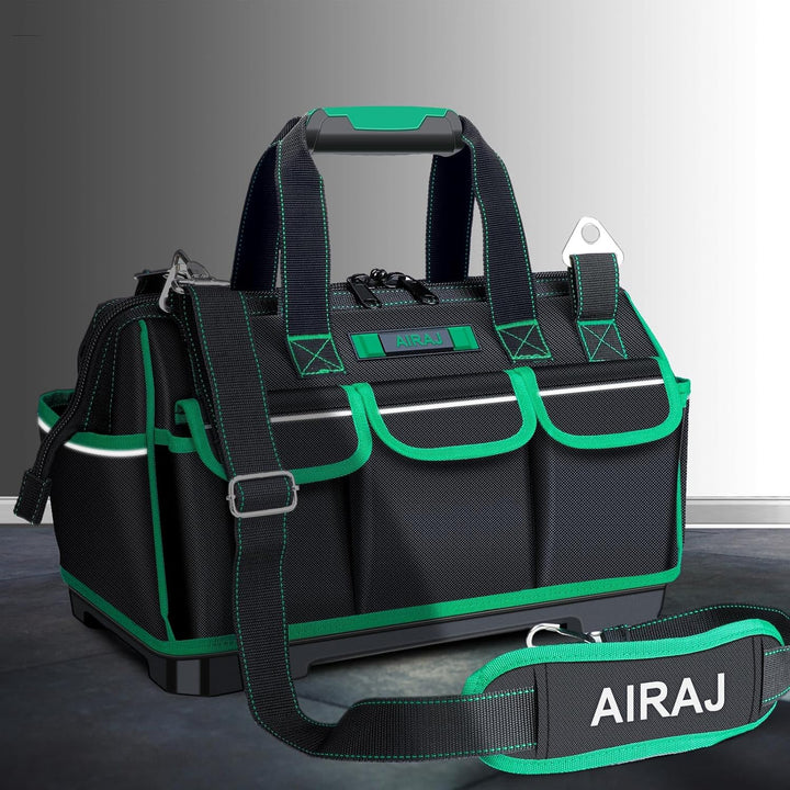 AIRAJ 16“ Mesh Pocket Werkzeugtasche Mit Reflective Strips,Werkzeugtaschen mit Weitem Mund mit 15 Ta