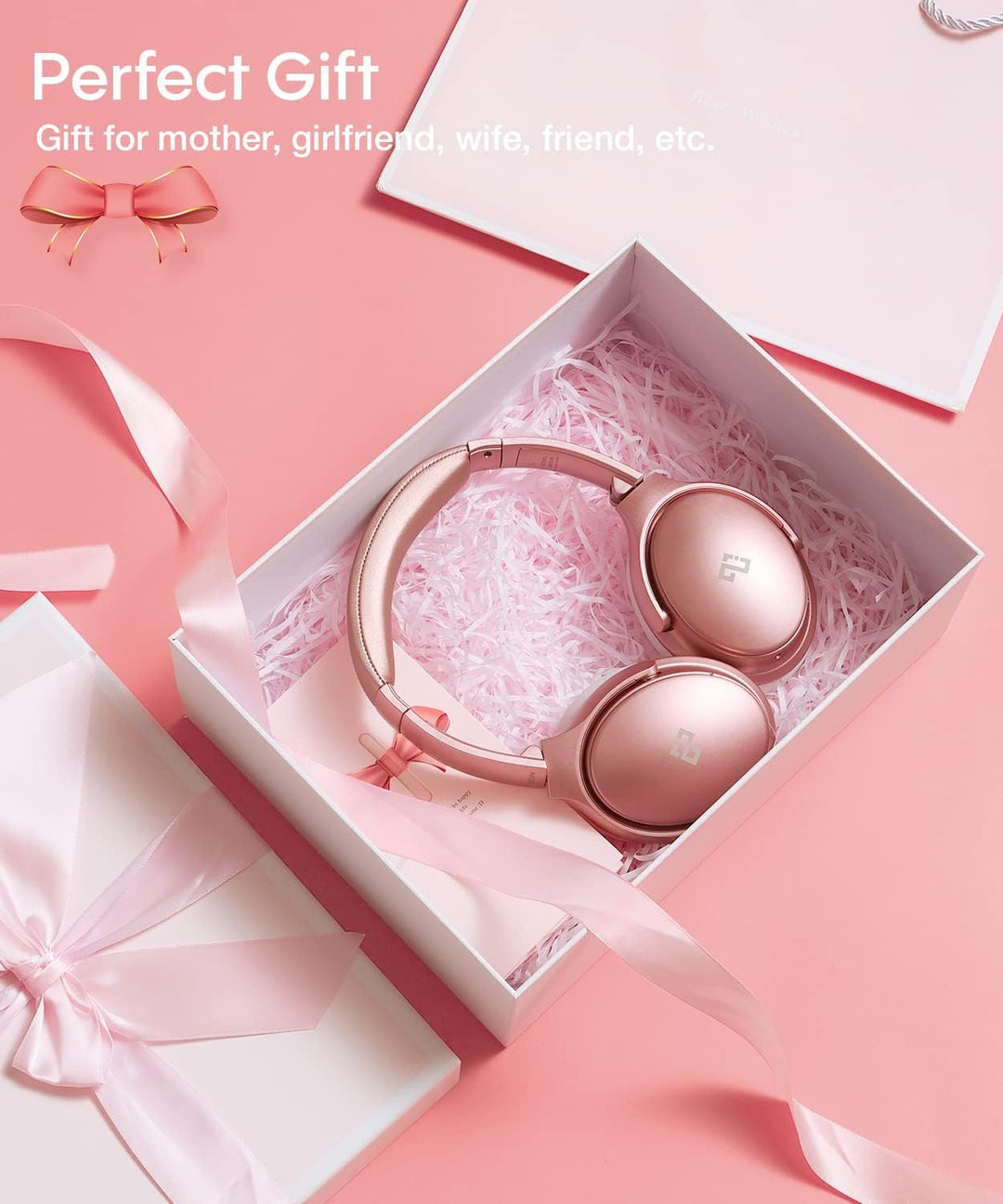 INFURTURE Noise Cancelling Kopfhörer, Roségold, Geräuschunterdrückung-Kopfhörer, Wireless, Bluetooth