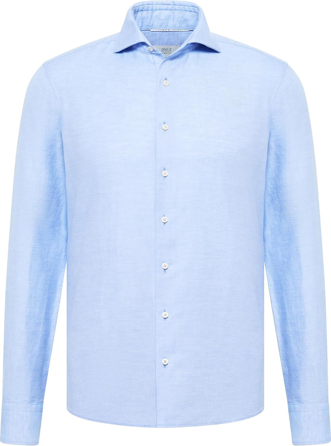 ETERNA Herren Linen Shirt SLIM FIT 42 Kragen / 67 Ärmel Azurblau, 42 Kragen / 67 Ärmel Azurblau