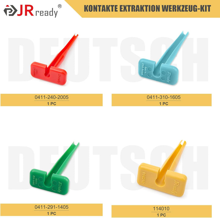 JRready ST5267 4Pcs Deutsch Auspinnwerkzeug Kfz Set Für 12# 16# 20# Solid/Stamped Kontakte 10-22 AWG