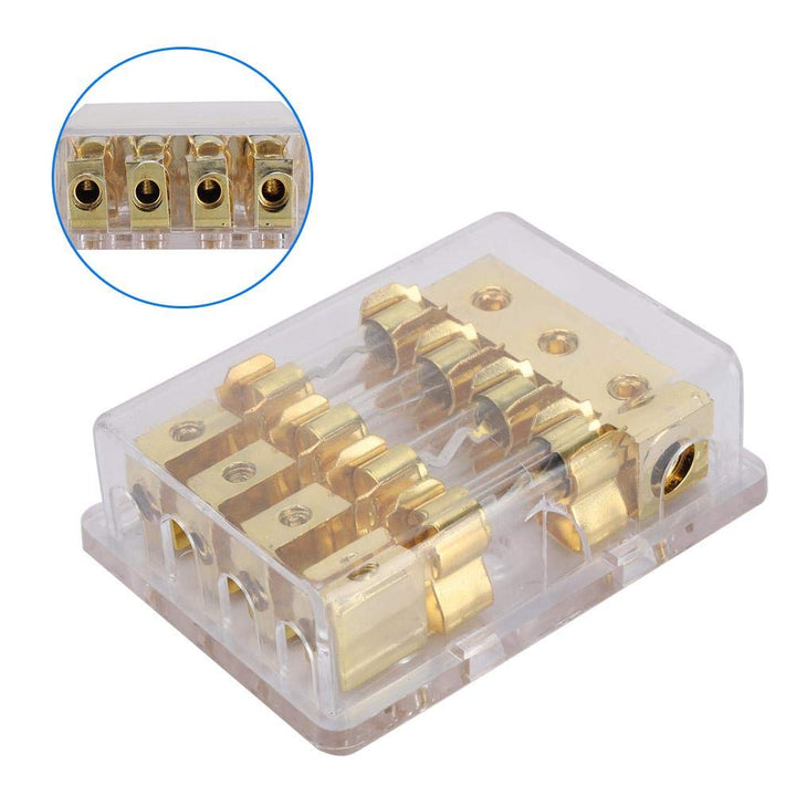 YWBL-WH 12V 60A Sicherungshalter für Auto-Audio-Schaltung, 1 in 4 Möglichkeiten 4GA (6GA / 8GA) * 3