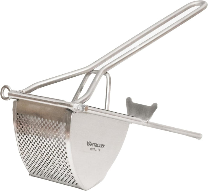 Westmark Kartoffelpresse, Mit Rund-Lochung, Rostfreier Edelstahl, Länge: 30 cm, Triangel, Silber,