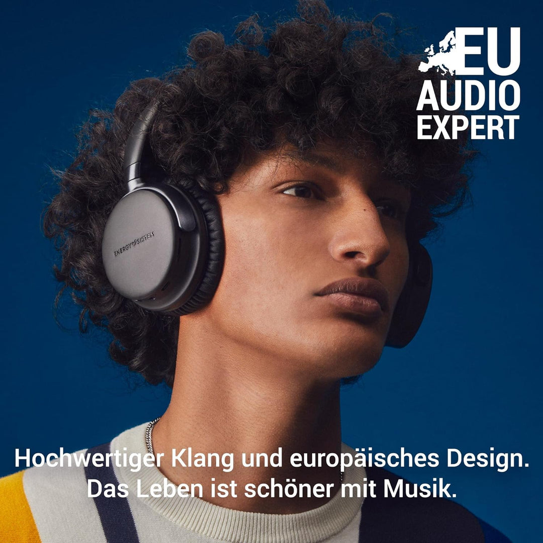 Energy Sistem Power Radio Bluetooth-Kopfhörer (FM-Radio, 45 Stunden Akku, MicroSD-MP3-Player, Deep B
