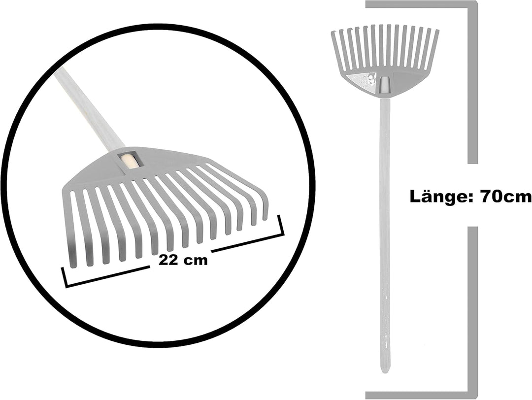 vom Pullach Hof Kinder Rechen Laubrechen 2er Set für Garten Sandkasten Kinderrechen Gartenwerkzeug L