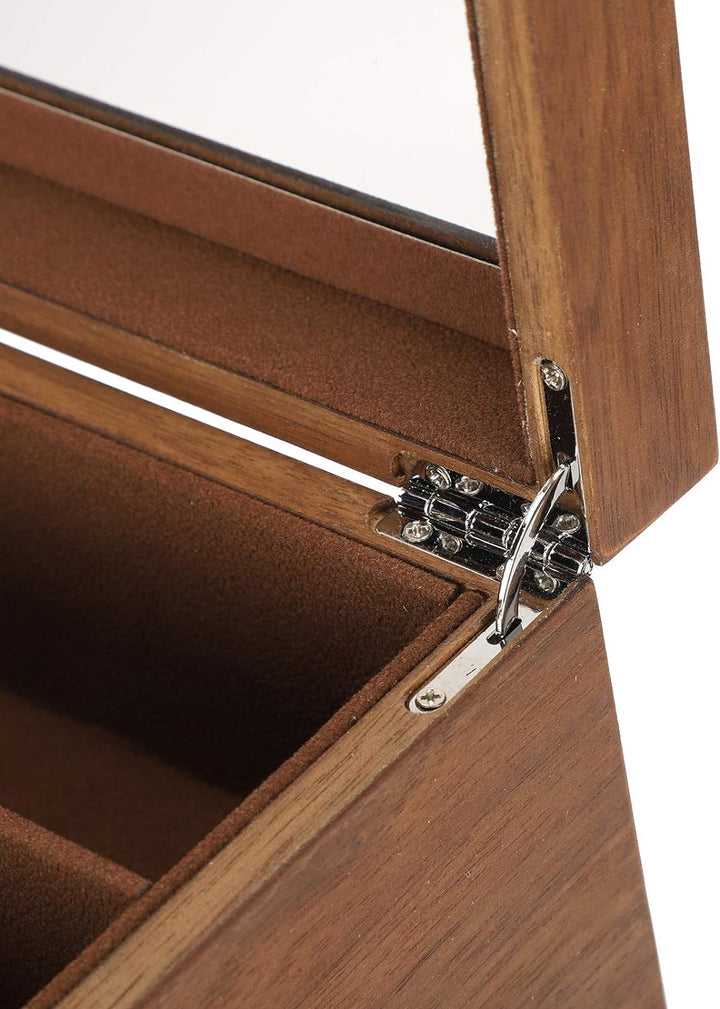 Brillenbox, 12 Slots Brillenbox Holz Doppelschicht Brille Vitrine Box Organizer Dekoration für Displ