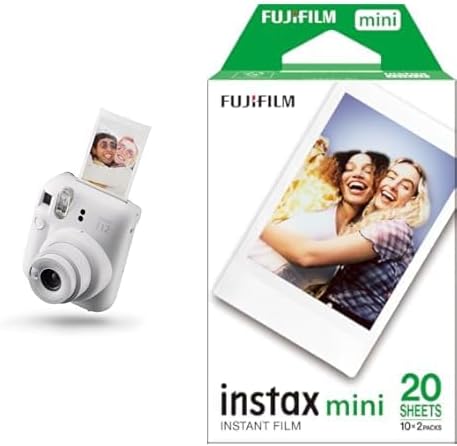 INSTAX Mini 12 Sofortbildkamera Clay-White + Mini Film Standard (20/PK) Clay-White mit Instant Film