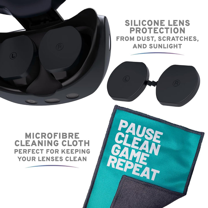 STEALTH Comfort Play & Protect Kit für PS VR2 - mit Silikon Linsenschutz, Silikon Schutzhaube, Mikro