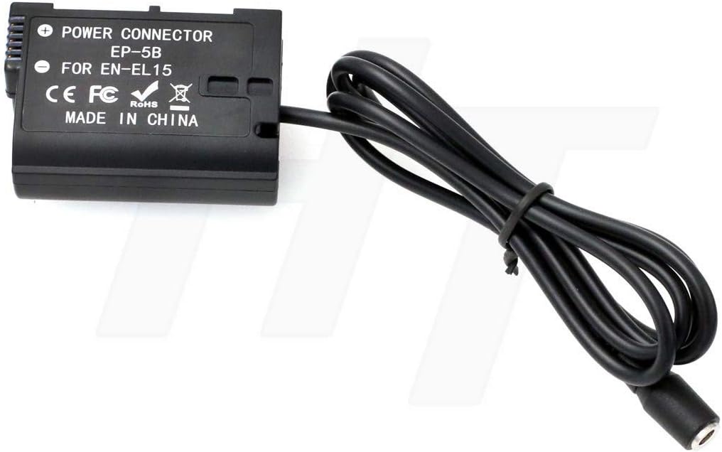 HangTon EP-5B DC-Koppler EN-EL15 Blindbatterie und 9V 6A AC DC-Netzteiladapter für Nikon D7000 D7100
