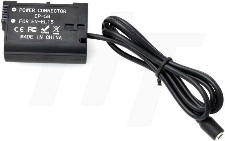 HangTon EP-5B DC-Koppler EN-EL15 Blindbatterie und 9V 6A AC DC-Netzteiladapter für Nikon D7000 D7100