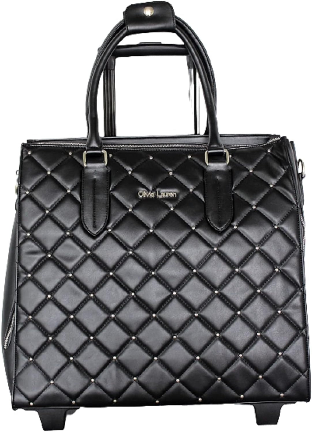 Bowatex Aktentasche Damen Trolley Laptoptrolley Karo Schwarz Leicht