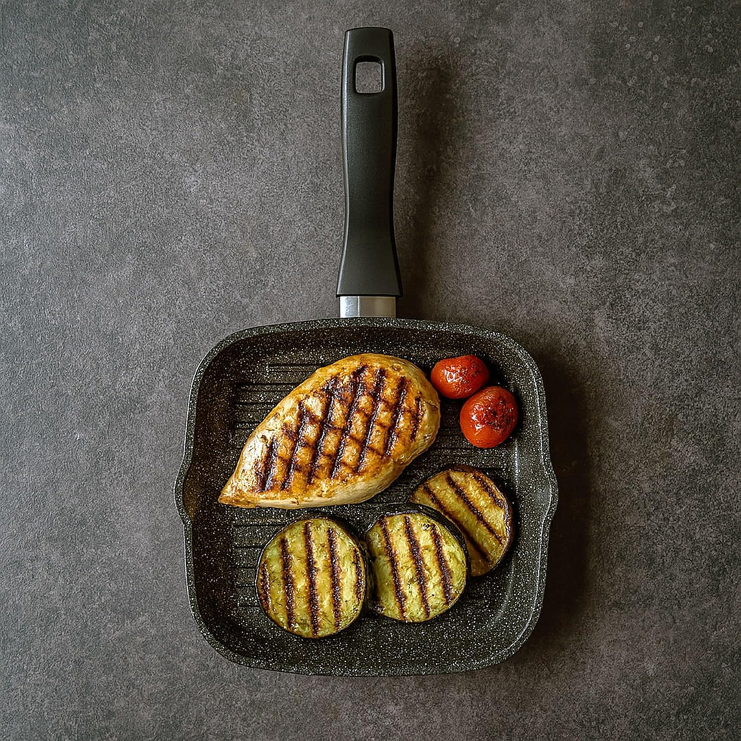 STONELINE® Grillpfanne 16 x 16 cm, mit 2 Ausgüssen 16 cm Classic, 16 cm Classic