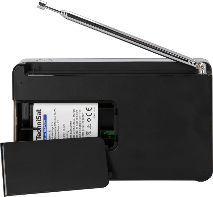 TechniSat Digitradio 1 S - tragbares Stereo DAB Radio mit Akku Silber/schwarz & Akku zu DIGITRADIO 1