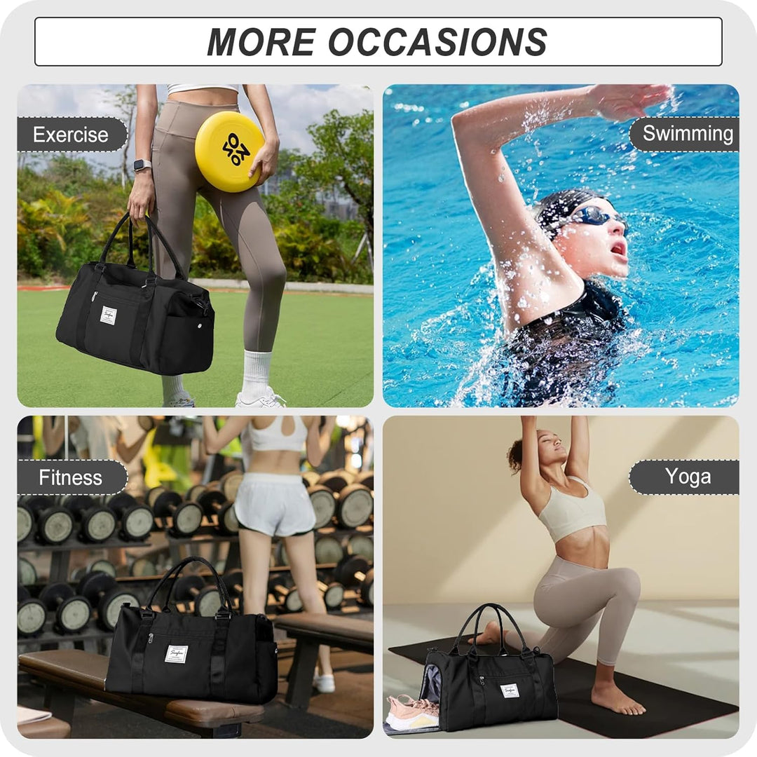 HYC00 Sport Duffel Bag Damen Handgepäck Sporttasche für Damen Herren mit Nassfach & Schuhfach, Reise
