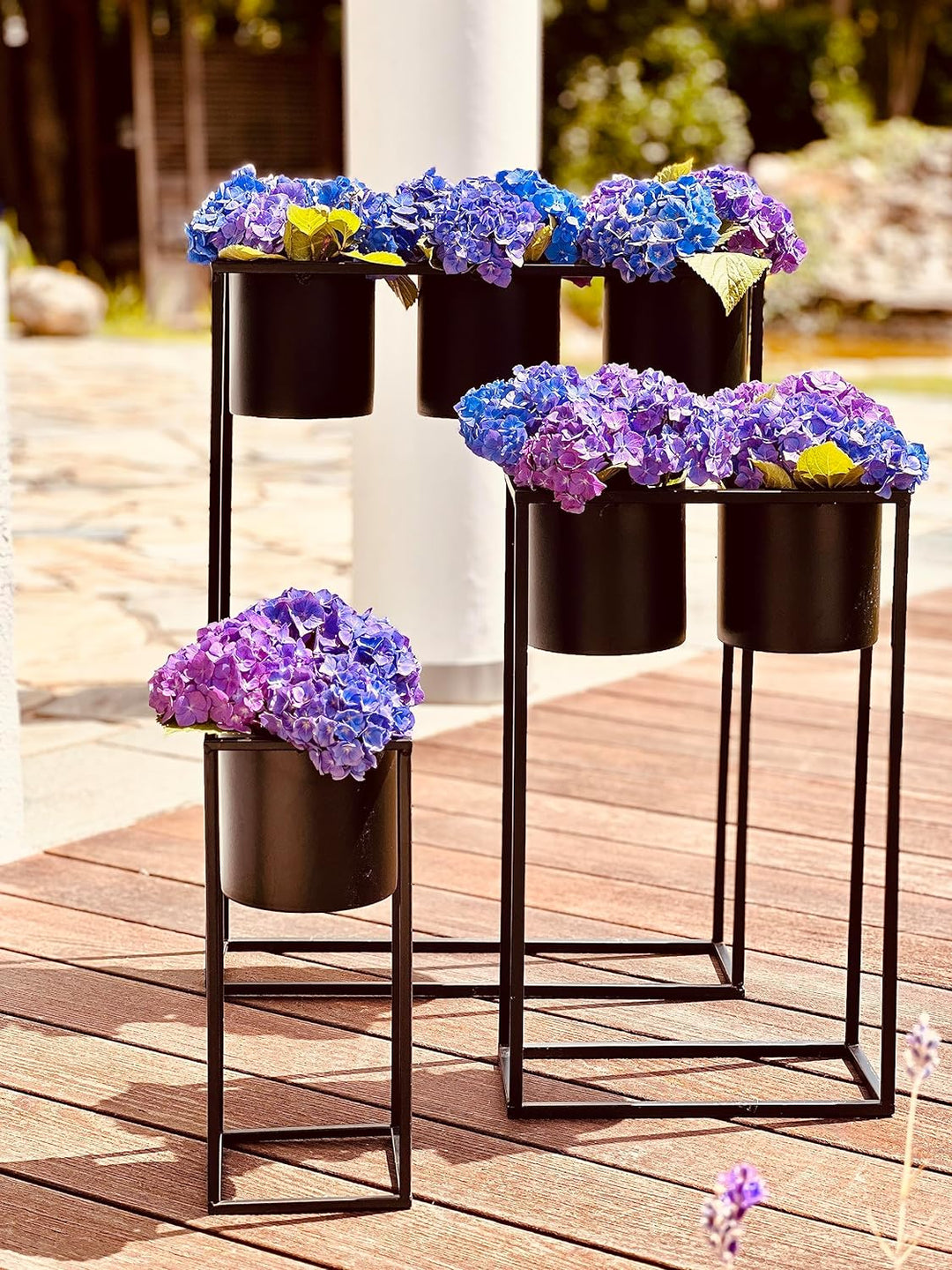 Brandsseller Hochbeet 3er-Set Blumentopf Blumenständer In.- & Out Blumenkasten Pflanzkasten Metall f