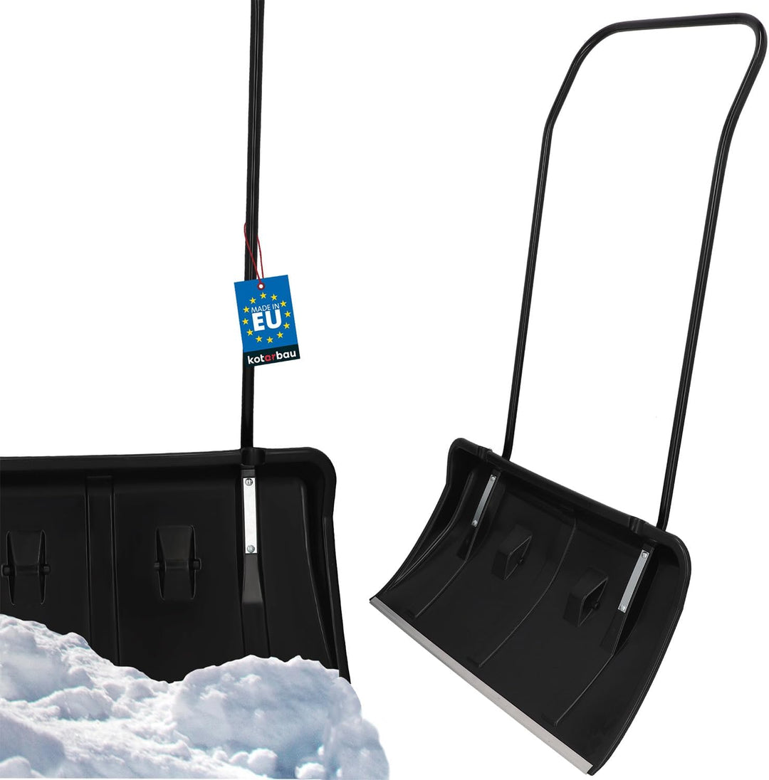 KOTARBAU® Schneeschieber mit Rädern Schneeschaufel 80 cm Schneewanne mit Alu-Profilkante Schneeschip