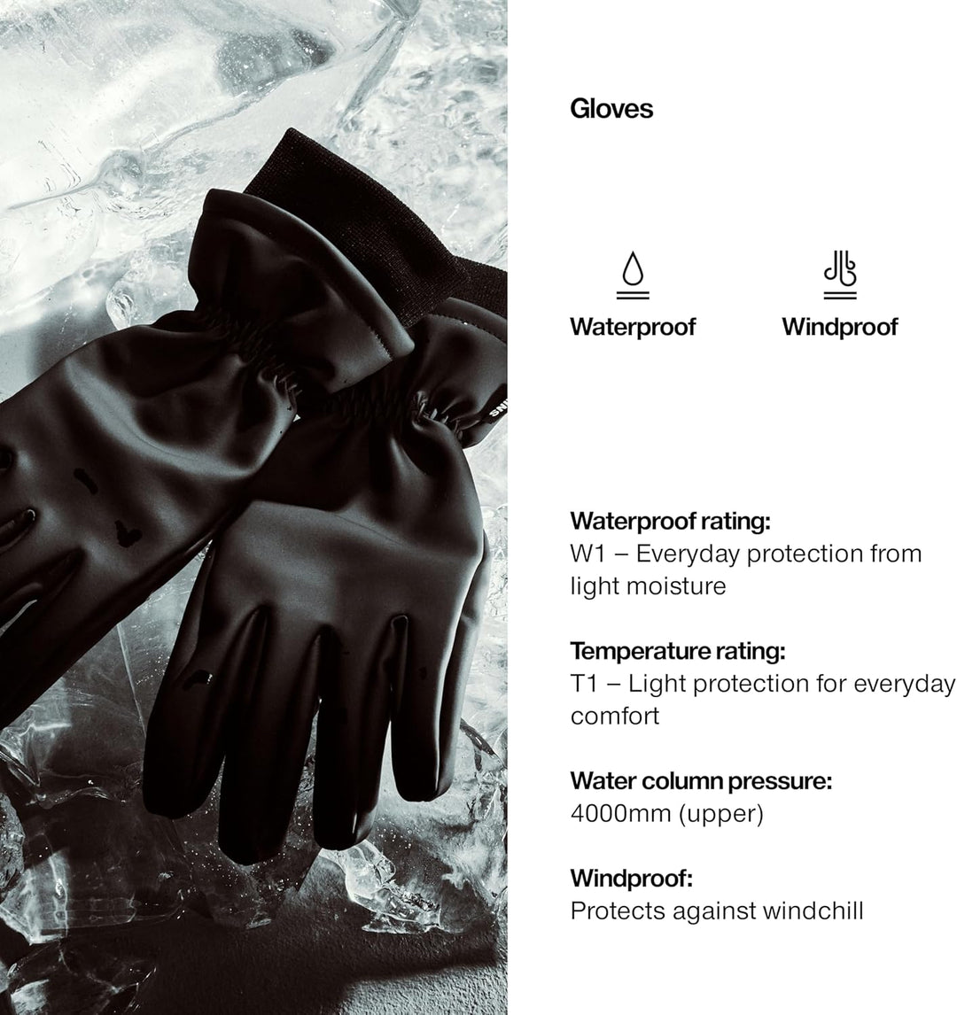 RAINS Unisex Gloves Handschuhe, 01 Schwarz, L