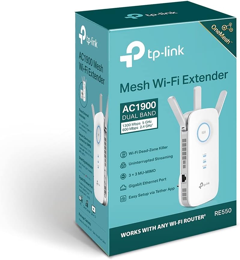 TP-Link RE550 WLAN Verstärker Repeater AC1900 & Archer T3U Plus AC1300 High Gain USB WLAN Stick Adap