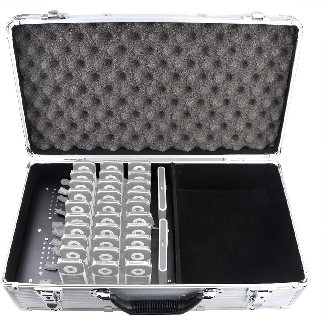 Retekess T130 Tour Guide Systems Ladekoffer, Tragbare Aufbewahrungsbox mit 32 Steckplätzen, Robuste,