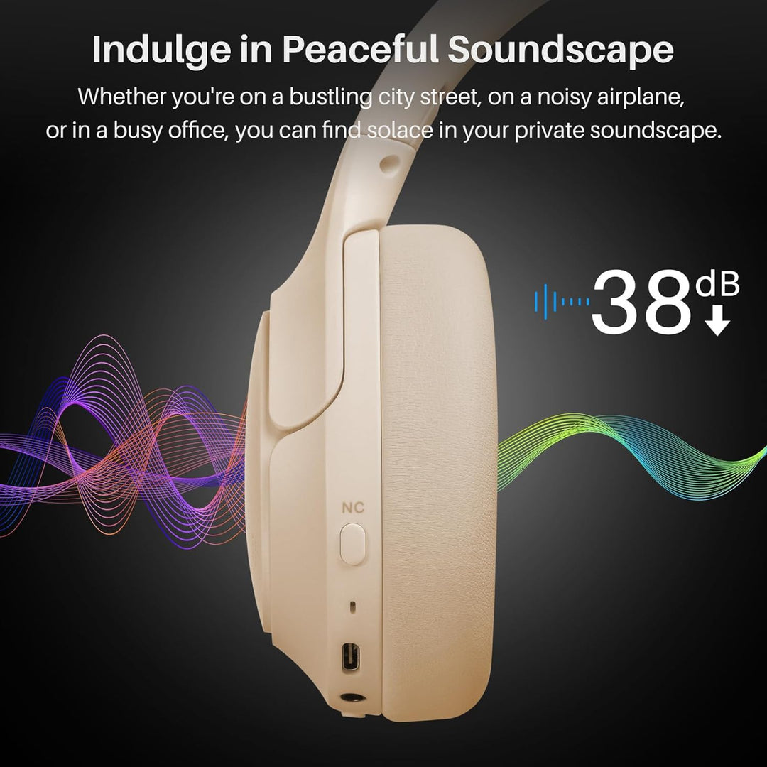 TOZO HT2 Kabelloser Bluetooth Kopfhörer Over-Ear mit Hybrid Active Noise Cancelling, 56 Stdn. Spielz