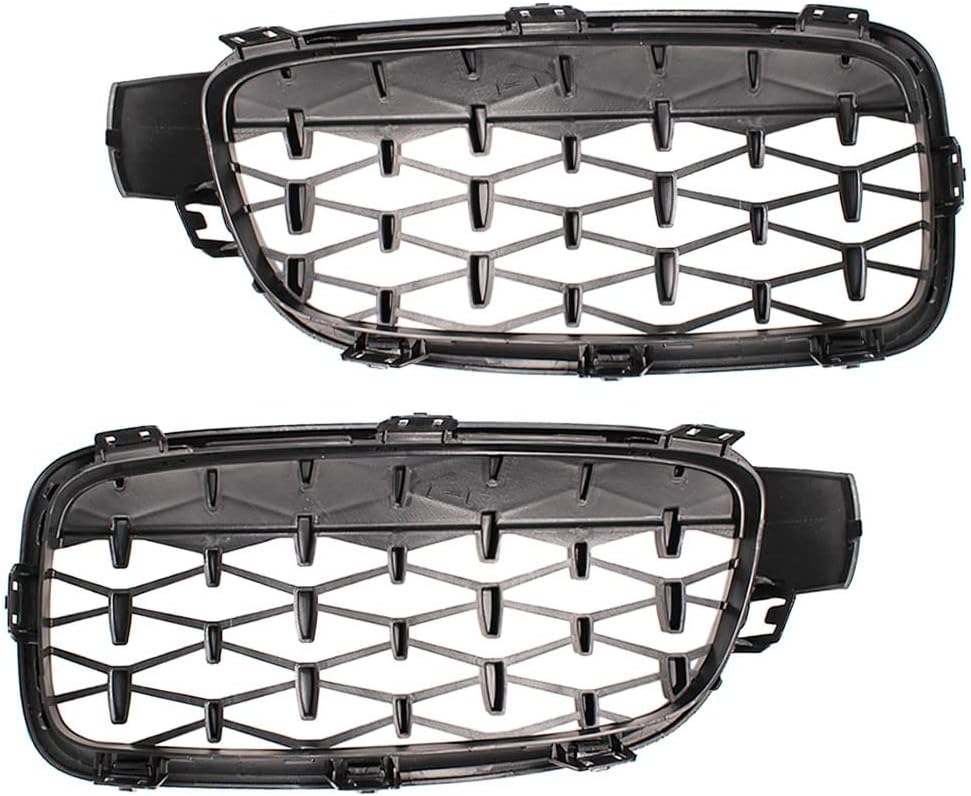 HZTWFC Schwarz Silber Auto Frontgrill Stossstangengrill Diamant Nieren Racing Grills Für BMW 3er F30