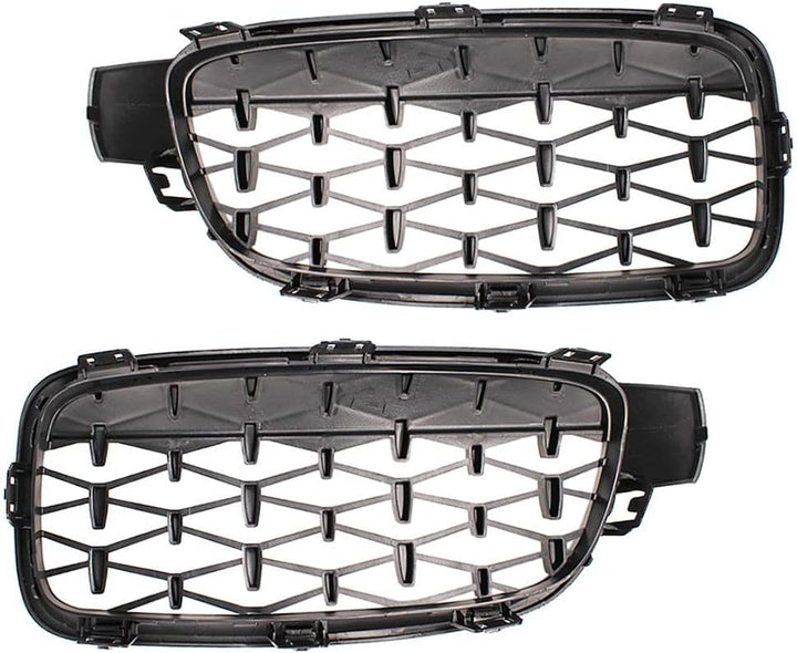 HZTWFC Schwarz Silber Auto Frontgrill Stossstangengrill Diamant Nieren Racing Grills Für BMW 3er F30