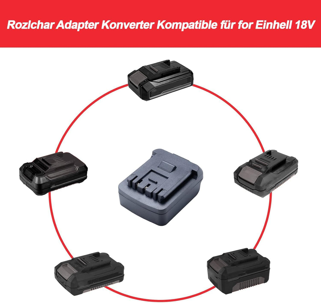Adapter Konverter für Einhell 18V Li-Ion Akku auf für Bosch GBA 18V Li-Ion Elektrowerkzeug Akku (Kei