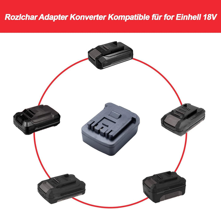 Adapter Konverter für Einhell 18V Li-Ion Akku auf für Bosch GBA 18V Li-Ion Elektrowerkzeug Akku (Kei